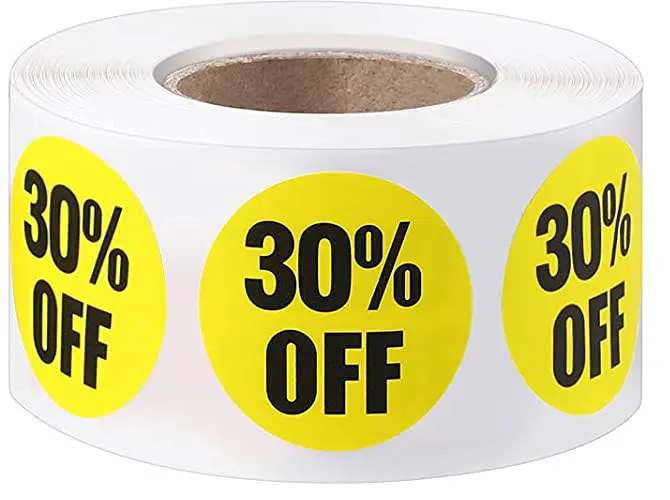 500pcs Percent Off Sticker Rolls Clearance Discount Stickers Pricemarker Tag Sticker Label for Retail Store Promotion