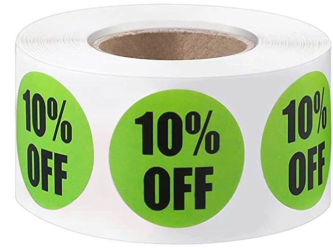 500pcs Percent Off Sticker Rolls Clearance Discount Stickers Pricemarker Tag Sticker Label for Retail Store Promotion
