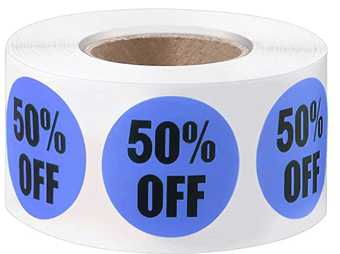 500pcs Percent Off Sticker Rolls Clearance Discount Stickers Pricemarker Tag Sticker Label for Retail Store Promotion