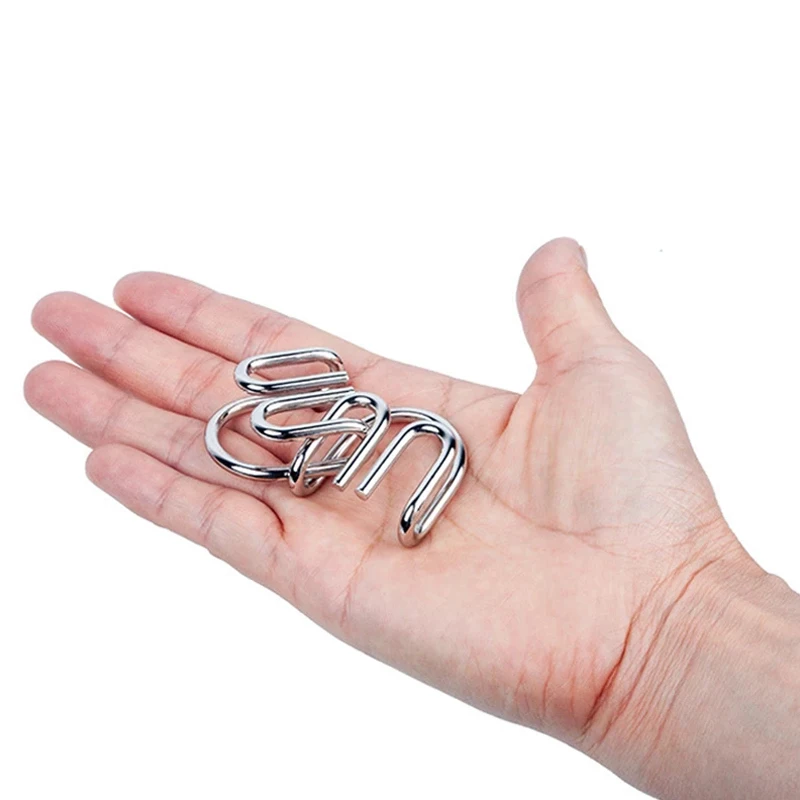 8PCS Set Metal Montessori Puzzle Wire IQ Games Rompecabezas 3D Casse Tete Brain Teaser Intellectual Toys For Kids Adults