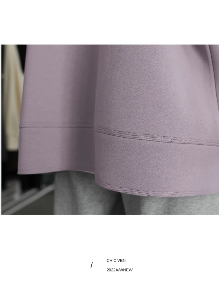 CHIC VEN Women Sweatshirts Hoodies Solid Loose Casual Hooded Female Tops Lady Coat Medium Length Overcoat Spring Autumn 2025