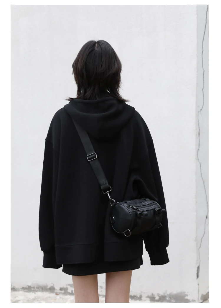 CHIC VEN Women Sweatshirts Hoodies Solid Loose Casual Hooded Female Tops Lady Coat Medium Length Overcoat Spring Autumn 2025