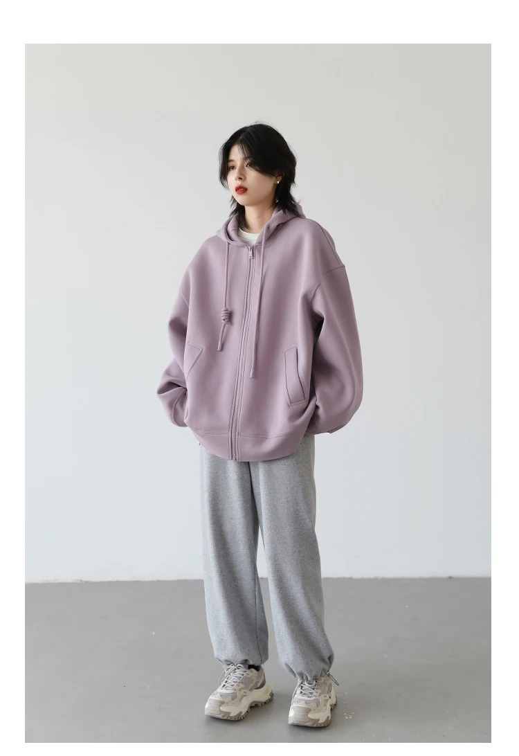 CHIC VEN Women Sweatshirts Hoodies Solid Loose Casual Hooded Female Tops Lady Coat Medium Length Overcoat Spring Autumn 2025