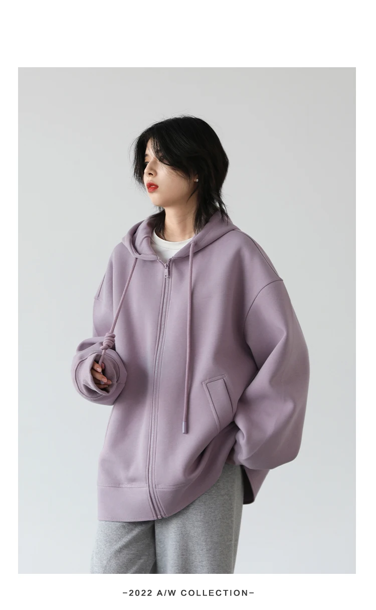 CHIC VEN Women Sweatshirts Hoodies Solid Loose Casual Hooded Female Tops Lady Coat Medium Length Overcoat Spring Autumn 2025