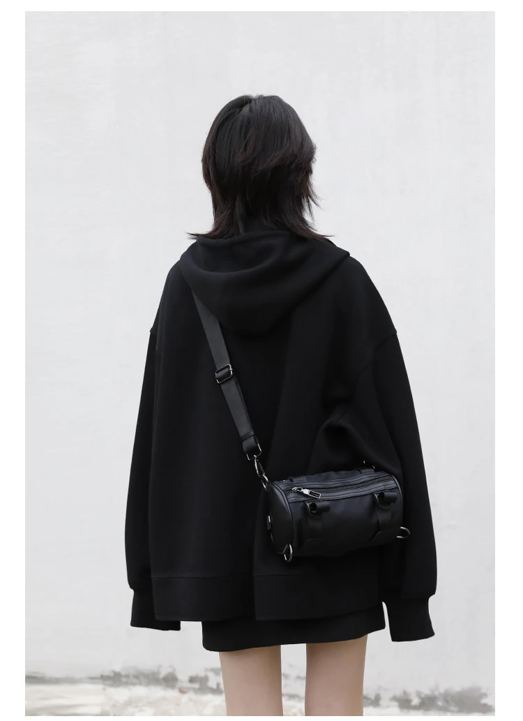 CHIC VEN Women Sweatshirts Hoodies Solid Loose Casual Hooded Female Tops Lady Coat Medium Length Overcoat Spring Autumn 2025