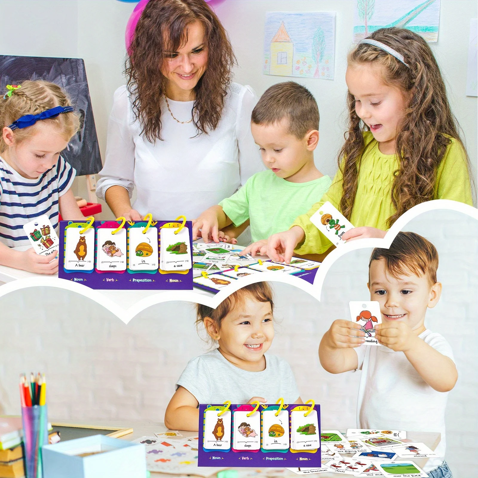 Sentence-Making Exercises Flip Chart Sentence Educational Learning Tool Vocabulary Building Special Education Speech Therapy
