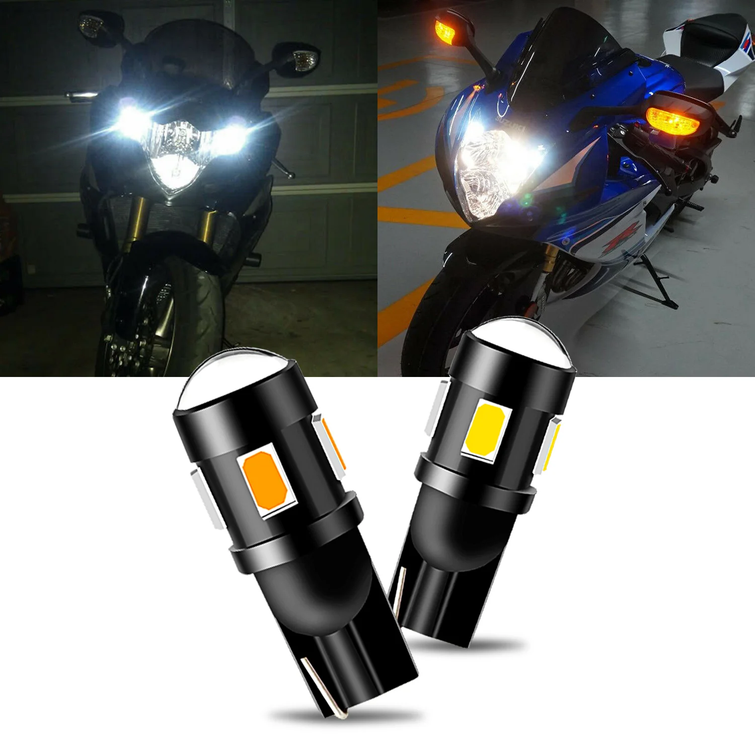 2PCS W5W CANbus White LED Motorcycle Position Parking Light FOR Kawasaki Z250 Z400 Z650 Z900 RS ER6F T10 194 Pilot Park Lights