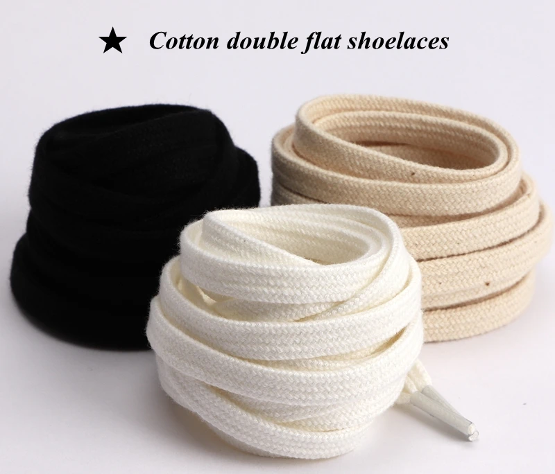 1Pair Shoelaces Classic Retro Double Weave Shoelace Canvas Cotton Flat Shoe Laces Sneaker Strings Bootlaces Sport Boot Shoe Lace