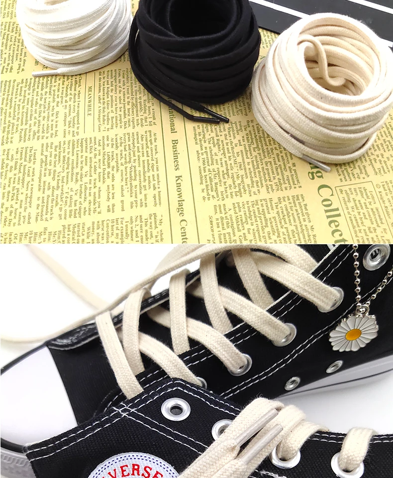 1Pair Shoelaces Classic Retro Double Weave Shoelace Canvas Cotton Flat Shoe Laces Sneaker Strings Bootlaces Sport Boot Shoe Lace
