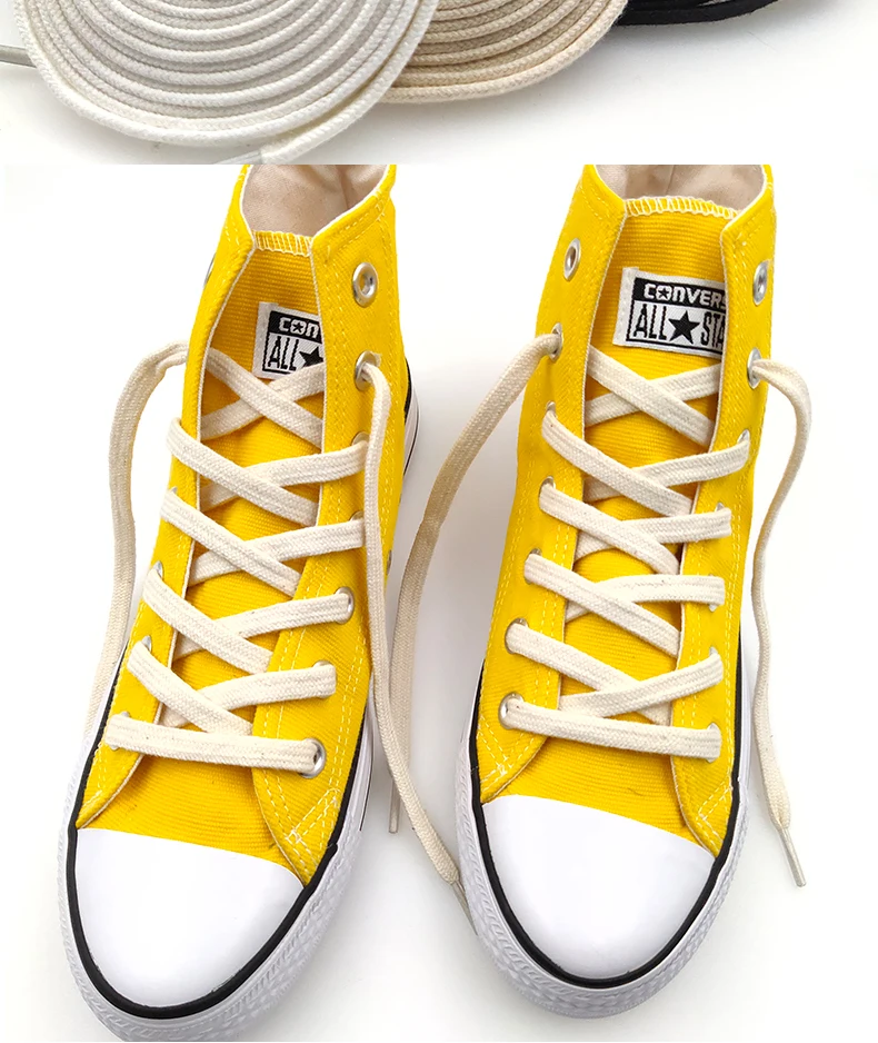 1Pair Shoelaces Classic Retro Double Weave Shoelace Canvas Cotton Flat Shoe Laces Sneaker Strings Bootlaces Sport Boot Shoe Lace