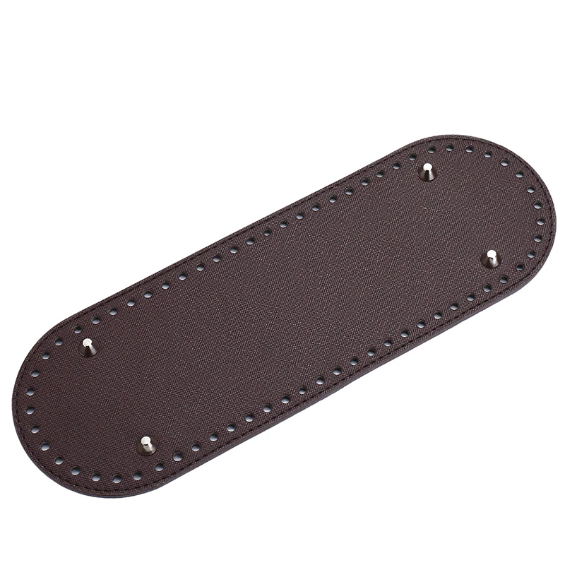 29.5*10cm Handmade Oval Bottom For Knitted Bag PU Leather Wear-Resistant Accessories Bottom With Holes Diy Crochet Bag Bottom