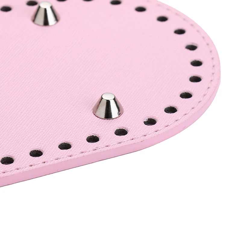 29.5*10cm Handmade Oval Bottom For Knitted Bag PU Leather Wear-Resistant Accessories Bottom With Holes Diy Crochet Bag Bottom