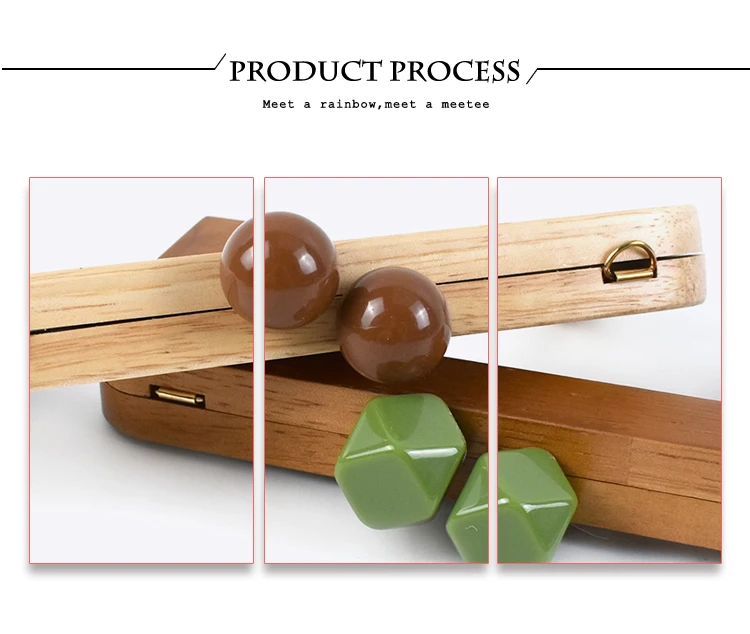 1Pc Deepeel 14-28cm Wooden Bag Handle Bags Closure Kiss Clasp Purse Frames Lock Buckles Handles DIY Sewing Brackets Accessories