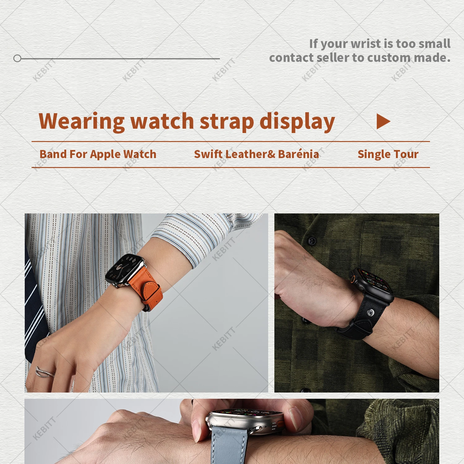 2026Kebitt For Apple Watch Series12 11 10 Ultra4 3 SE3 Strap High Quality Genuine Leather Band Iwatch 46 42 41 45 49mm Bracelet