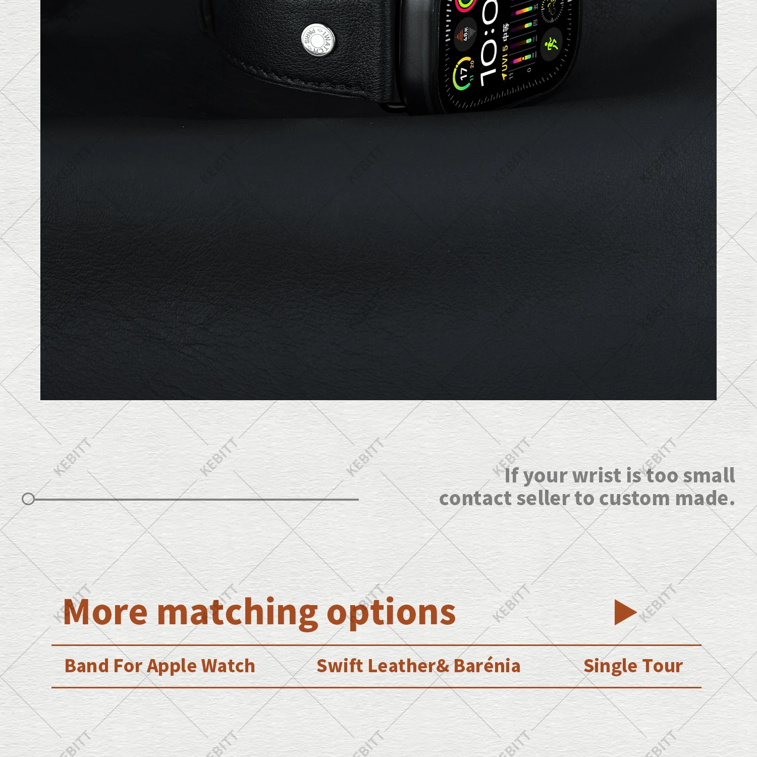 2026Kebitt For Apple Watch Series12 11 10 Ultra4 3 SE3 Strap High Quality Genuine Leather Band Iwatch 46 42 41 45 49mm Bracelet