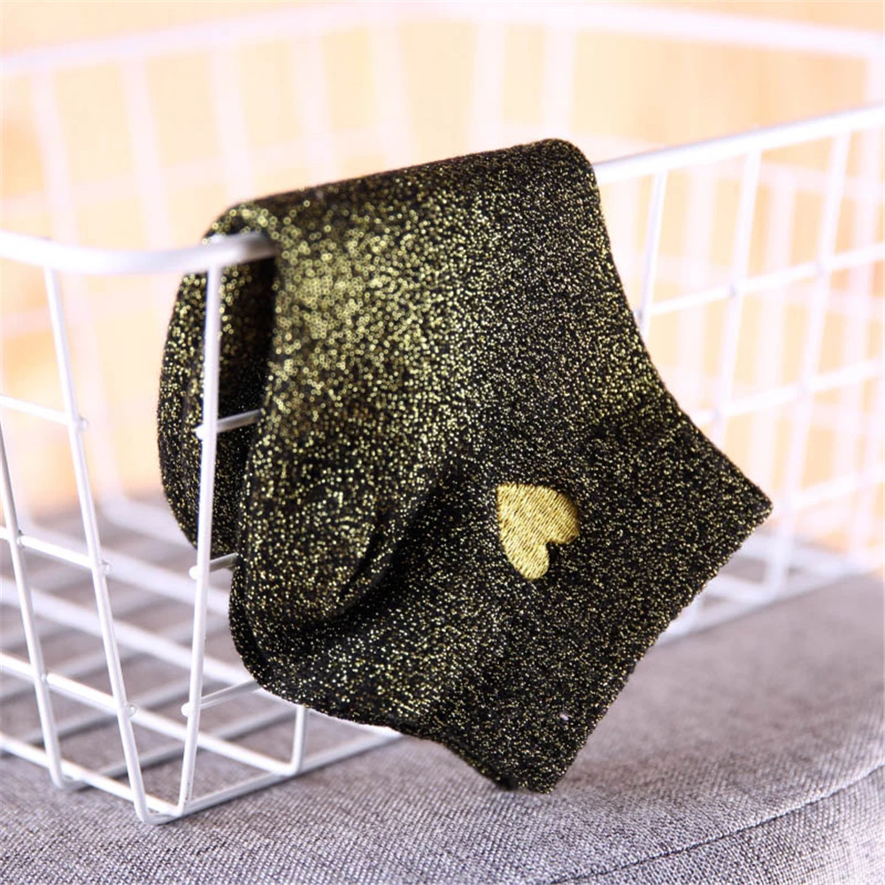 Embroidered Love Heart Glitter Socks For Women Shiny Socks Gold Silver Colorful Shining Fashion Funny