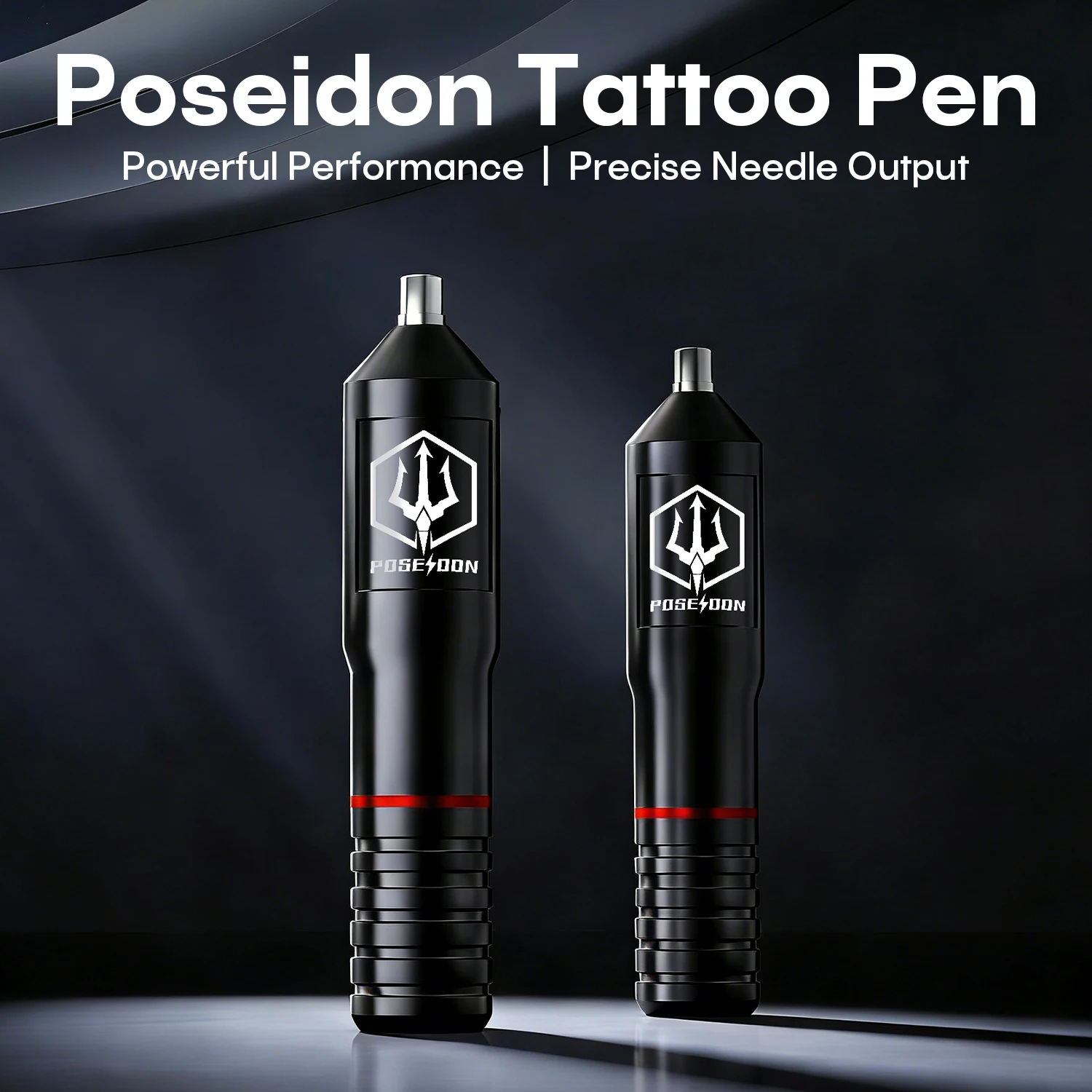 Alloy Tattoo Pen Kit POSEIDON High Quality Black Tattoo Kit 20 Tattoo Needles High Power Tattoo Power Supply Tattoo Gun Kit