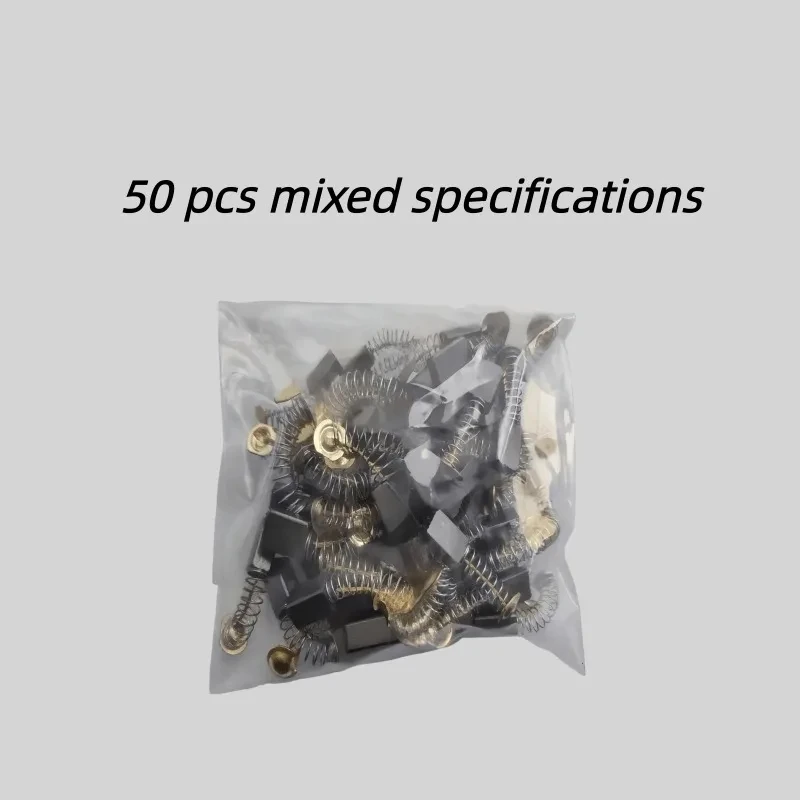 50pcs For Drills Sanders Grinders Motors Durable Motor Repair Parts Kit Heavy Duty Carbon Brush with Metal Bases