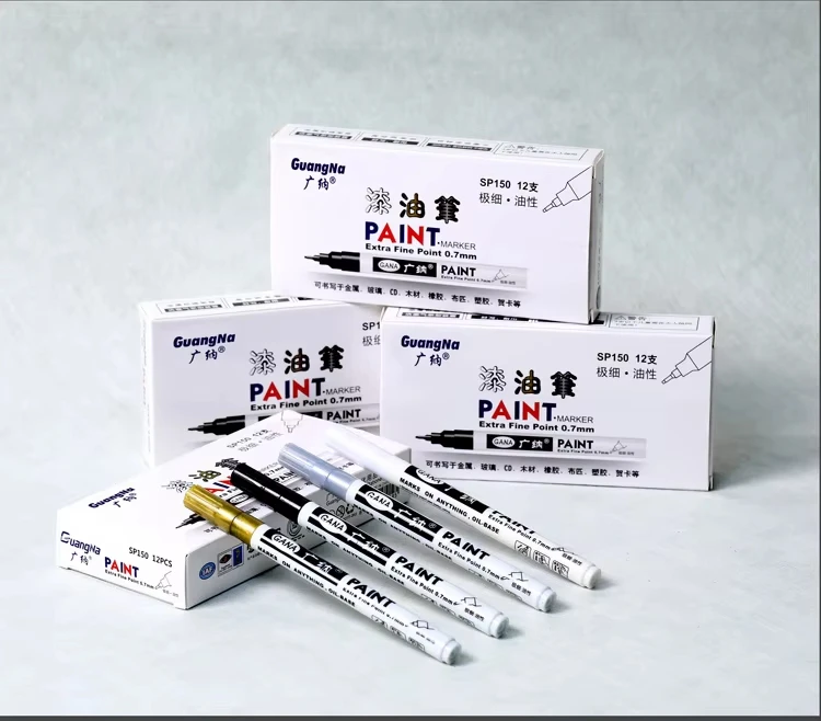 Fine tip permanent Paint Marker Pen DIY Paint Metallic Pen Permanent Gold SILVER Marker Touch Up,School Model Painting