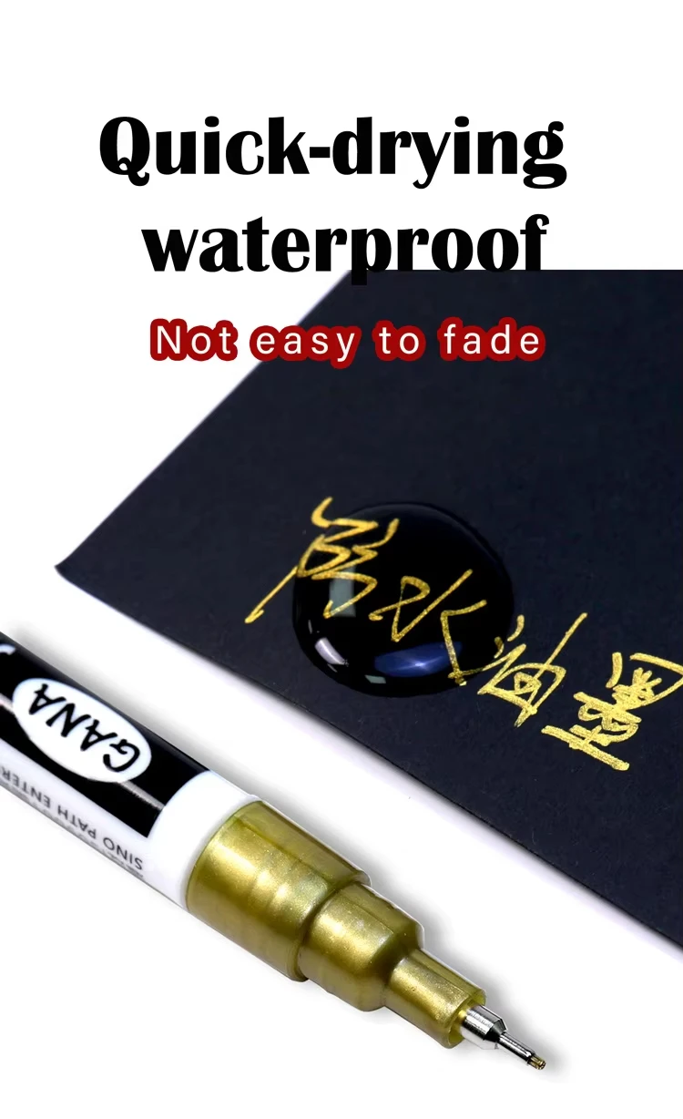 Fine tip permanent Paint Marker Pen DIY Paint Metallic Pen Permanent Gold SILVER Marker Touch Up,School Model Painting