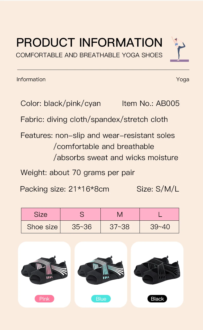 Professional Non-slip Gym Yoga Shoes Flat Soft Anti-slip Sole Ballet Fitness Dance Shoes Pilates Yoga Shoes Socks