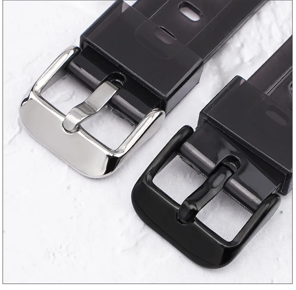 Watch Strap for Casio F-91W F-84 F-105/108 A-158/168 AE-1200/1300 Transparent Colorful Silicone Bracelet Band Accessories 18mm