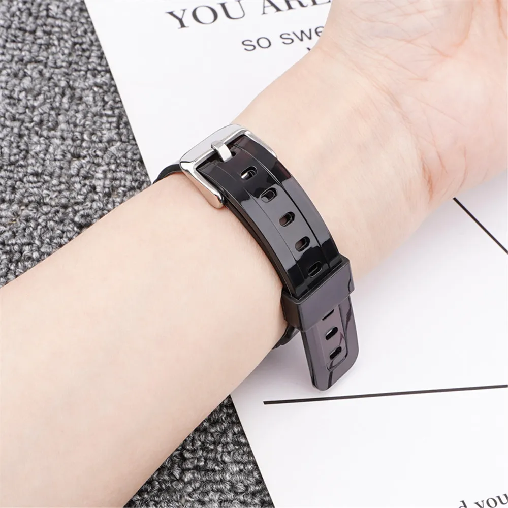 Watch Strap for Casio F-91W F-84 F-105/108 A-158/168 AE-1200/1300 Transparent Colorful Silicone Bracelet Band Accessories 18mm