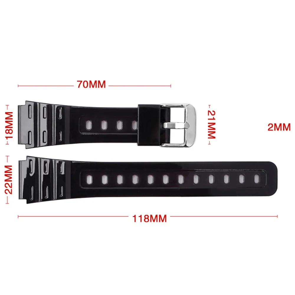 Watch Strap for Casio F-91W F-84 F-105/108 A-158/168 AE-1200/1300 Transparent Colorful Silicone Bracelet Band Accessories 18mm