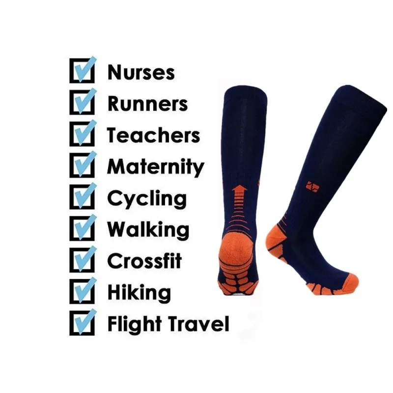 New Compression Socks Knee High 20-30 Mmhg Fit Medical Edema Diabetes Varicose Veins Running Marathon Compression Sports Socks