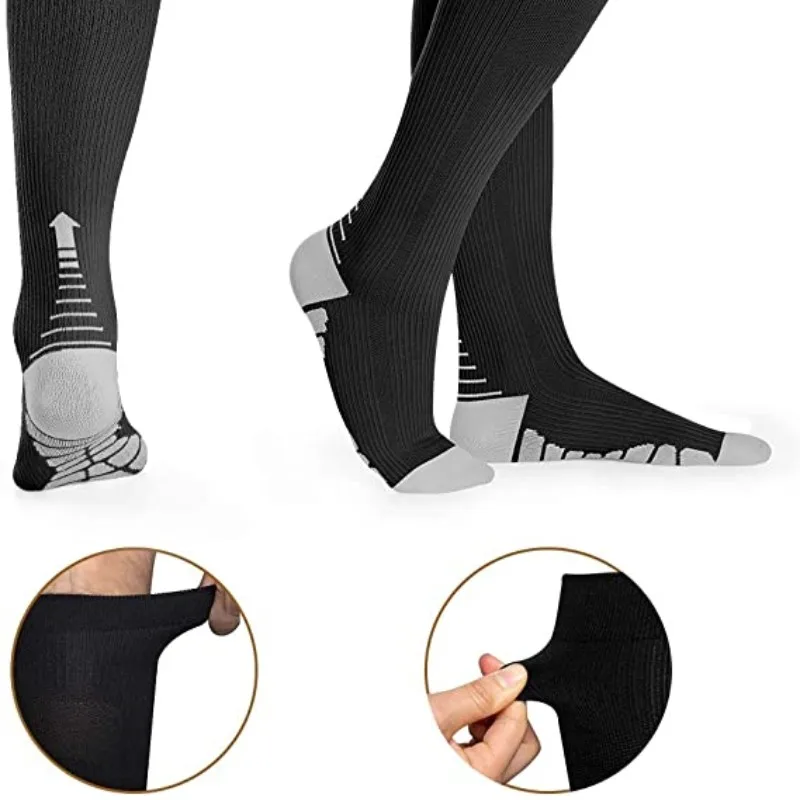 New Compression Socks Knee High 20-30 Mmhg Fit Medical Edema Diabetes Varicose Veins Running Marathon Compression Sports Socks