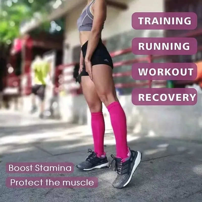 New Compression Socks Knee High 20-30 Mmhg Fit Medical Edema Diabetes Varicose Veins Running Marathon Compression Sports Socks