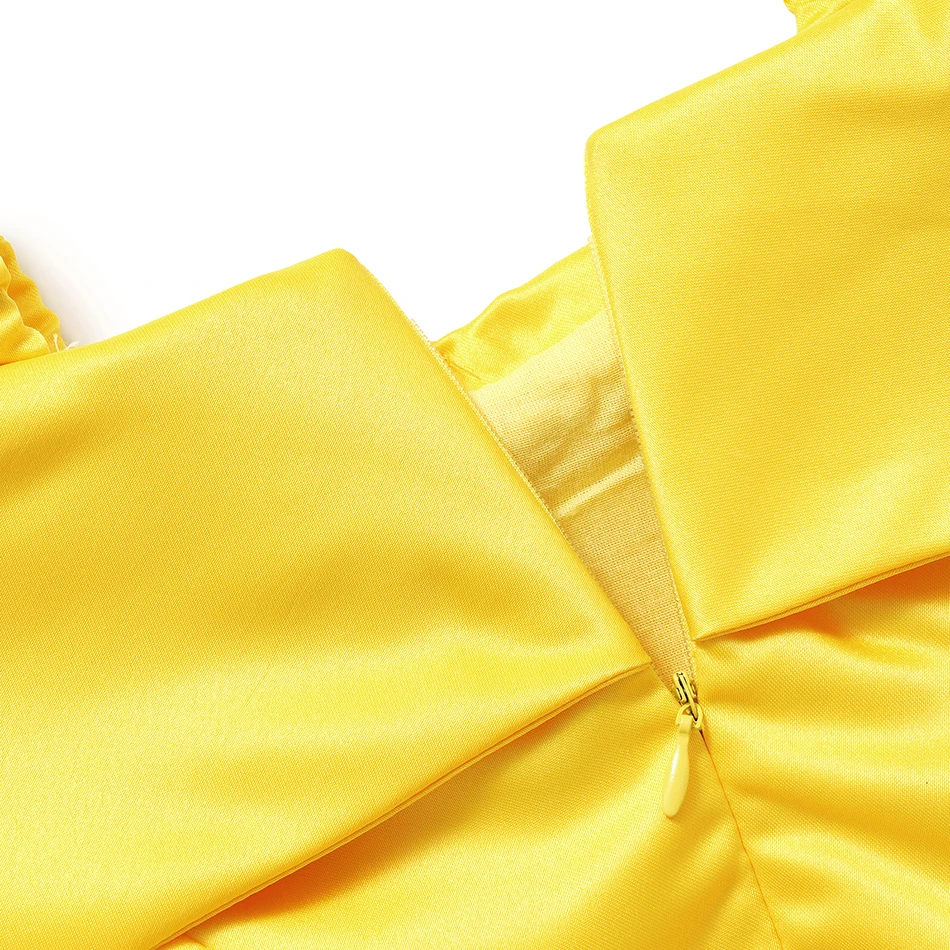 Yellow Princess Dress Halloween Cosplay Costumes Beauty and The Beast Kid Dress For 2-10Y Girls Birthday Party Children Clothing