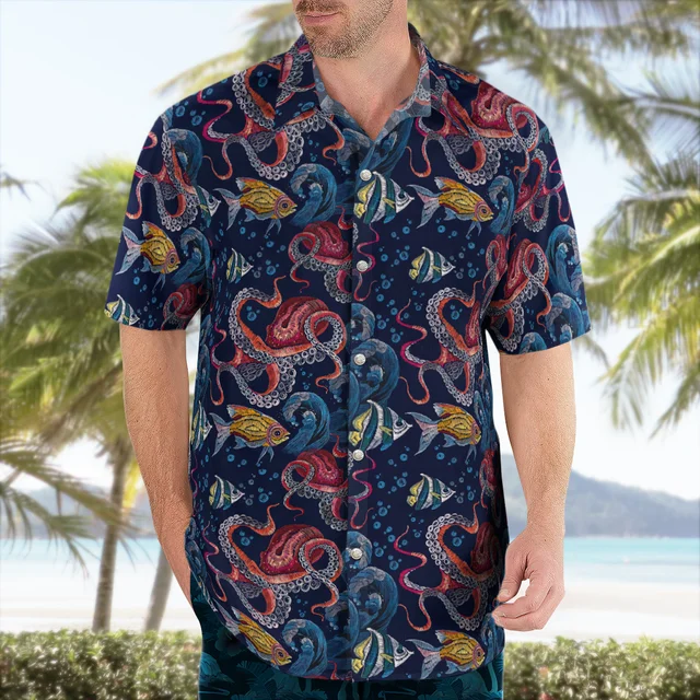 New Hawaiian Floral Blouse Beach Shirt Men Men's Rockabilly Casual Retro Summer Classic Style Harajuku 3D Printed Rock El Rey