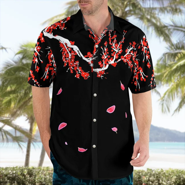New Hawaiian Floral Blouse Beach Shirt Men Men's Rockabilly Casual Retro Summer Classic Style Harajuku 3D Printed Rock El Rey