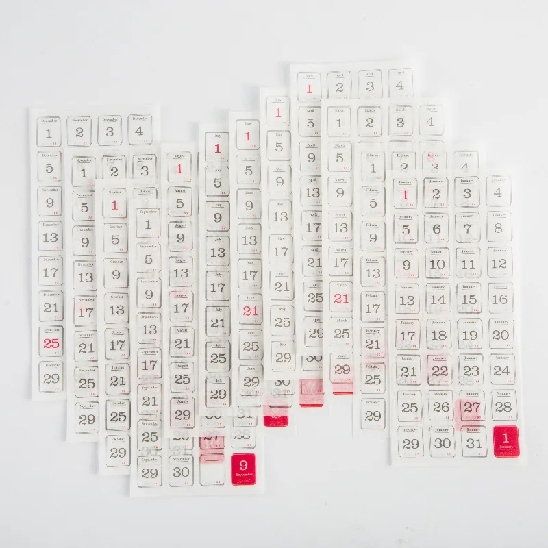 365 day Date Stickers Planner Stick Labels Scrapbooking Adhesive Diy Scrapbooking Diary Album junk journal supplies