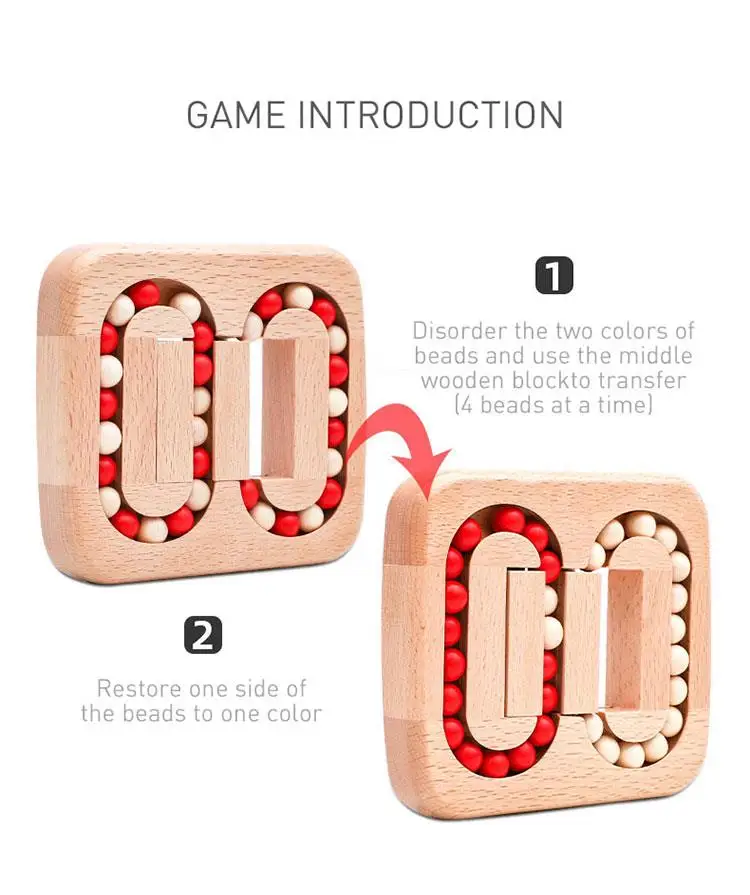Wooden Puzzle Ball Toys Luban Lock for Children Educational Early Education Rolling Magical Bean Cube Balls