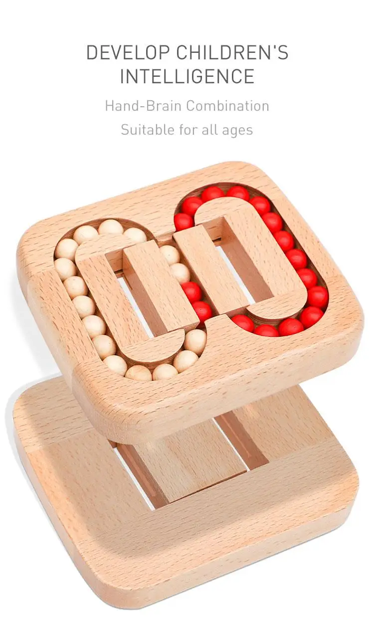 Wooden Puzzle Ball Toys Luban Lock for Children Educational Early Education Rolling Magical Bean Cube Balls