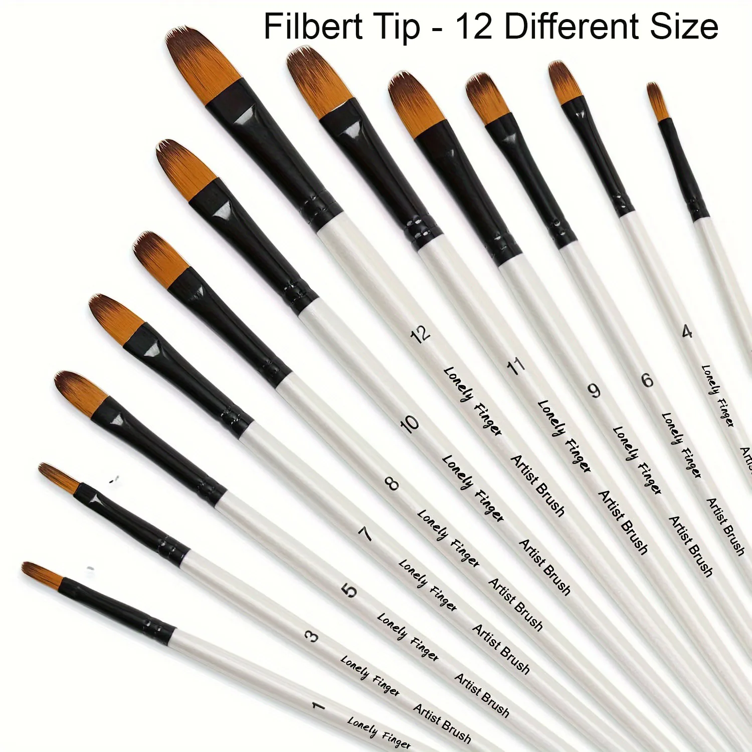 12/48pcs Artist Paint Brushes Set For Oil Acrylic Flat Tip Kit Paint Brushes For Nylon Paint Brushes Artist Watercolor Painting