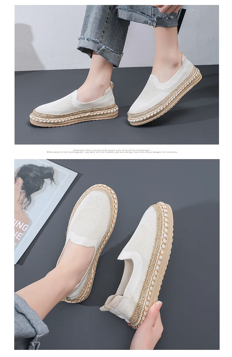 Thin Mesh Women's Casual Shoes Versatile Summer Flat Bottomed Fisherman's Shoes Women's Fashion Breathable Vulcanized Shoes