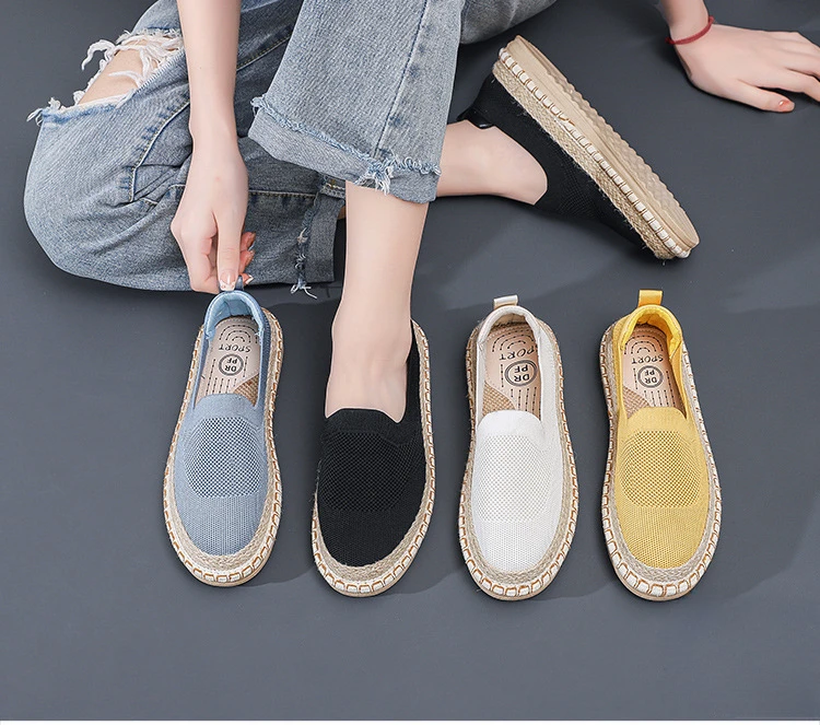 Thin Mesh Women's Casual Shoes Versatile Summer Flat Bottomed Fisherman's Shoes Women's Fashion Breathable Vulcanized Shoes