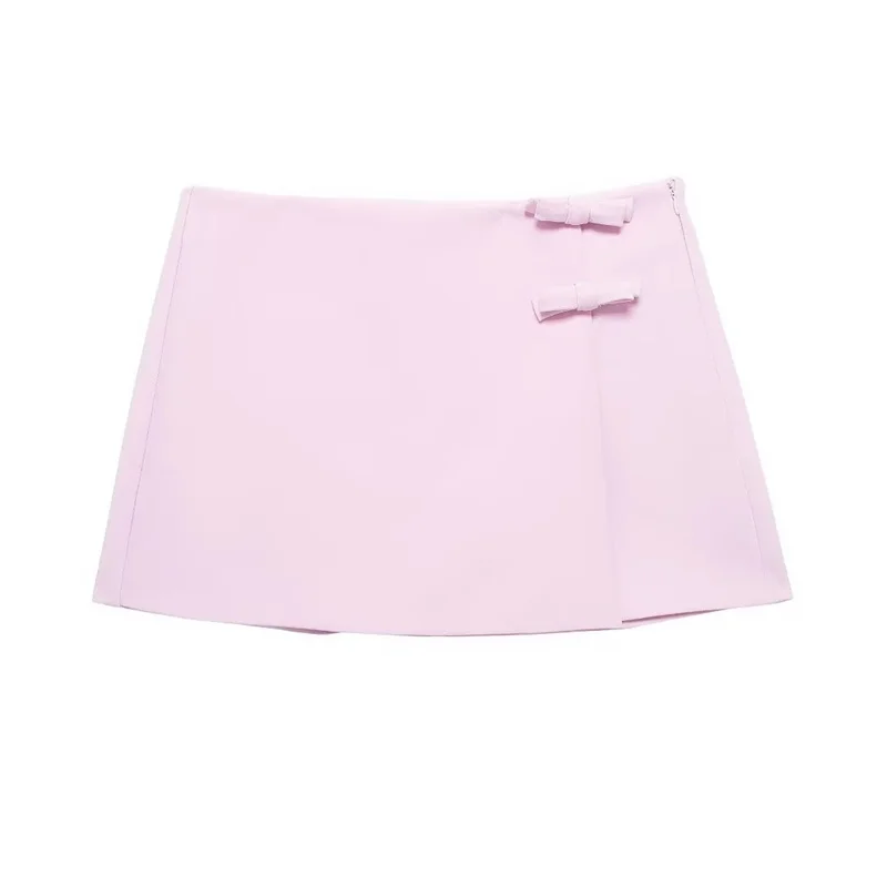 MUJER 2025 Off Shoulder Halter Top Female Pink White Crop Top Women Bow Cut Out Sleeveless Backless Top Woman Sexy Summer Tops