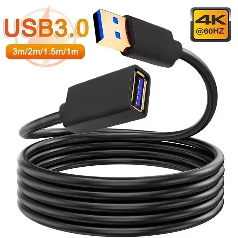 USB Extension Cable USB 3.0 2.0 Extender Cable Cord For Smart TV XBox One SSD PC Laptop 5Gbps Fast Speed Cable 1m 2m 3.0m 1.5m
