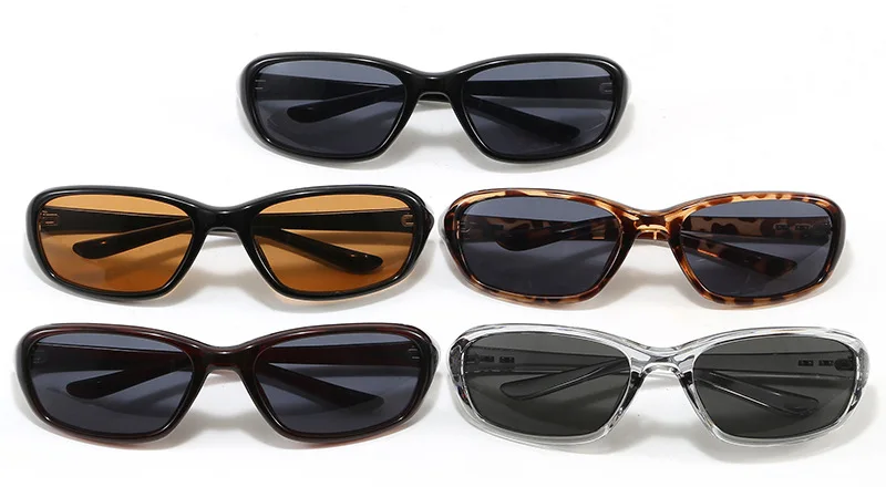 Y2K Retro Sport Sunglasses for Women Men Brown Lenses Vintage 90s Wrap Around UV400 Protection Cycling Windproof Sun Glasses