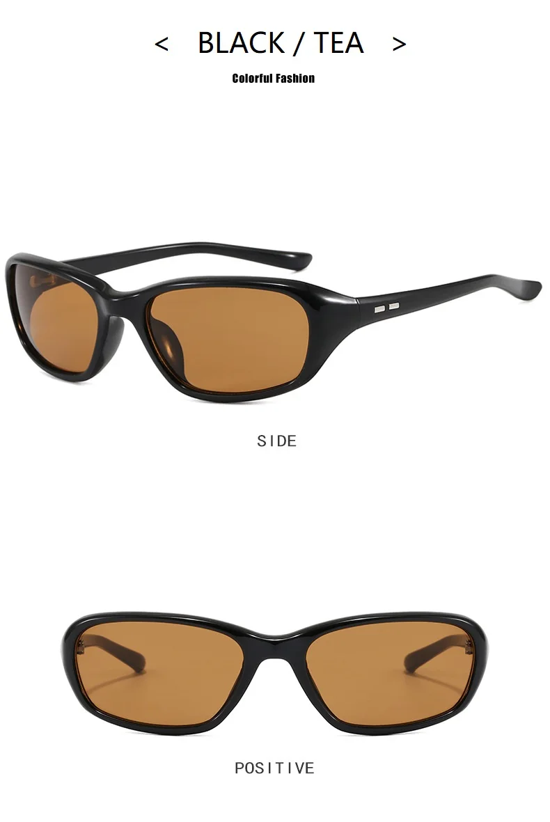 Y2K Retro Sport Sunglasses for Women Men Brown Lenses Vintage 90s Wrap Around UV400 Protection Cycling Windproof Sun Glasses