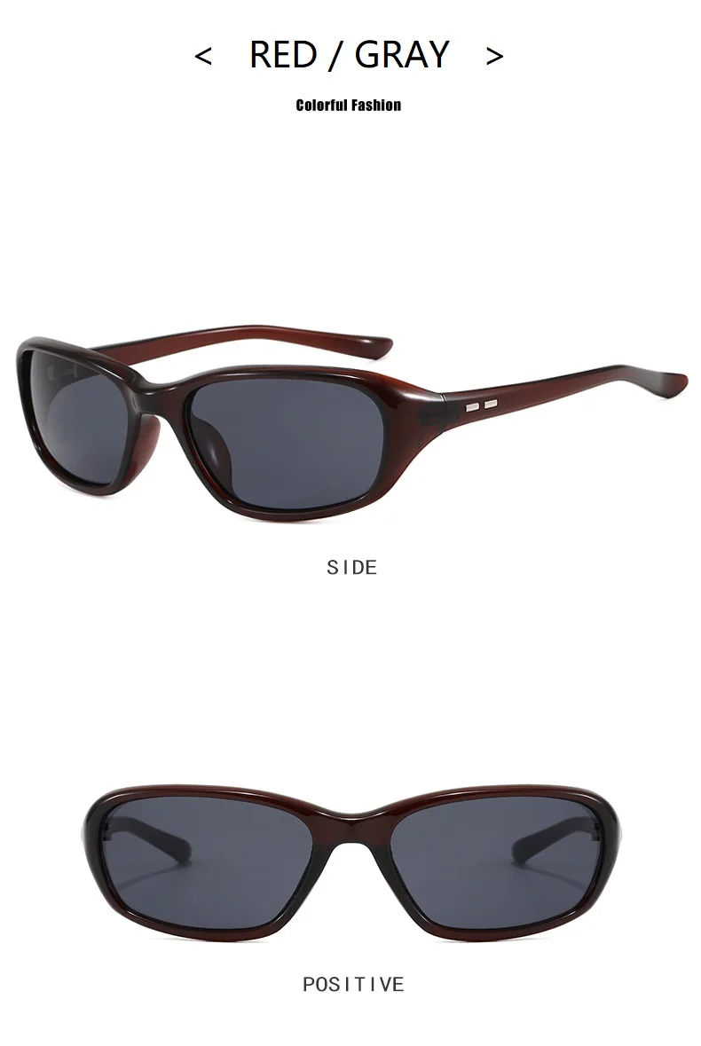 Y2K Retro Sport Sunglasses for Women Men Brown Lenses Vintage 90s Wrap Around UV400 Protection Cycling Windproof Sun Glasses