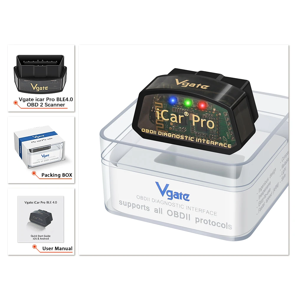 2026 Vgate iCar Pro ELM327 OBD2 Scanner Bluetooth 3.0/4.0/WIFI for Android iOS Car Diagnostic Tool Scan tool Code Reader