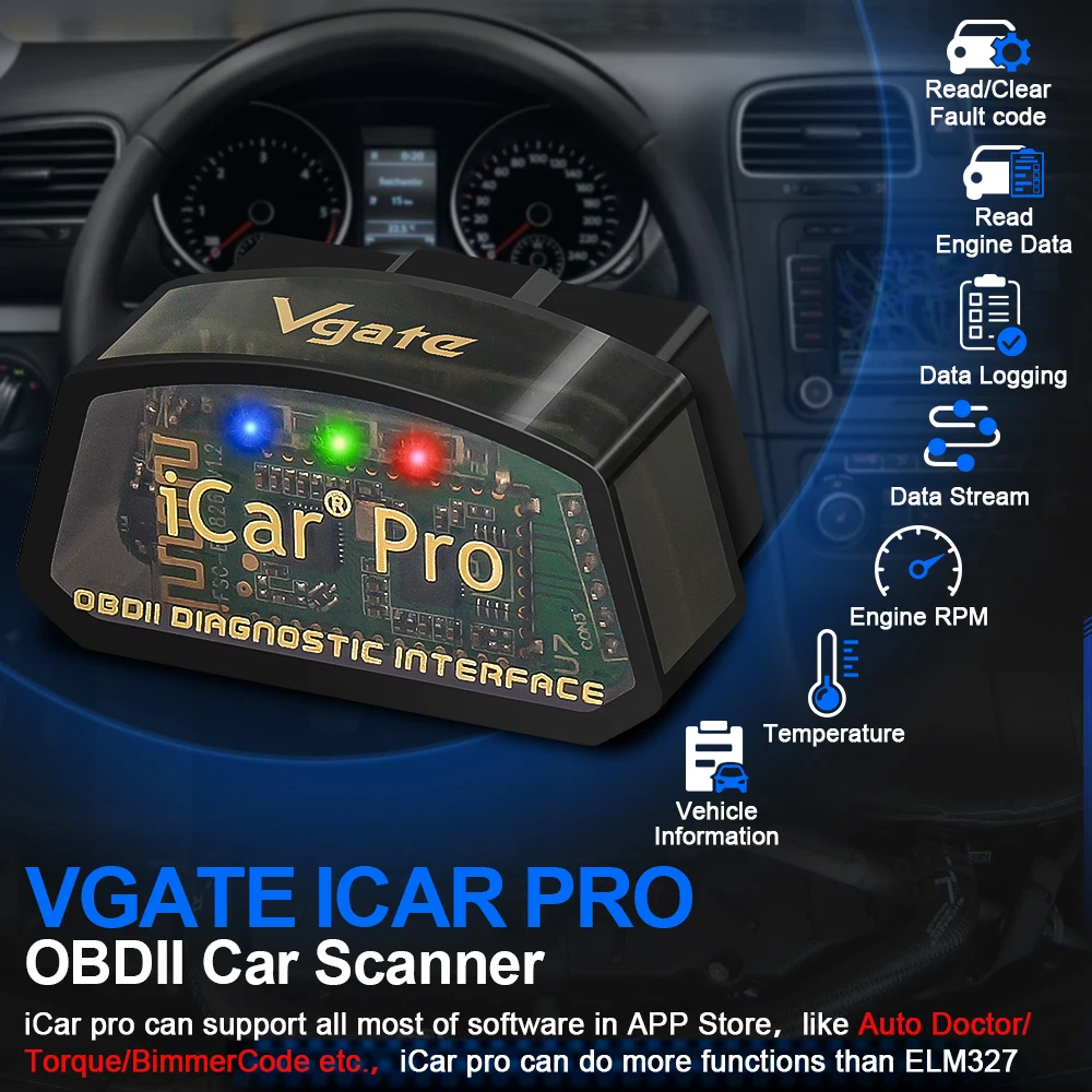 2026 Vgate iCar Pro ELM327 OBD2 Scanner Bluetooth 3.0/4.0/WIFI for Android iOS Car Diagnostic Tool Scan tool Code Reader