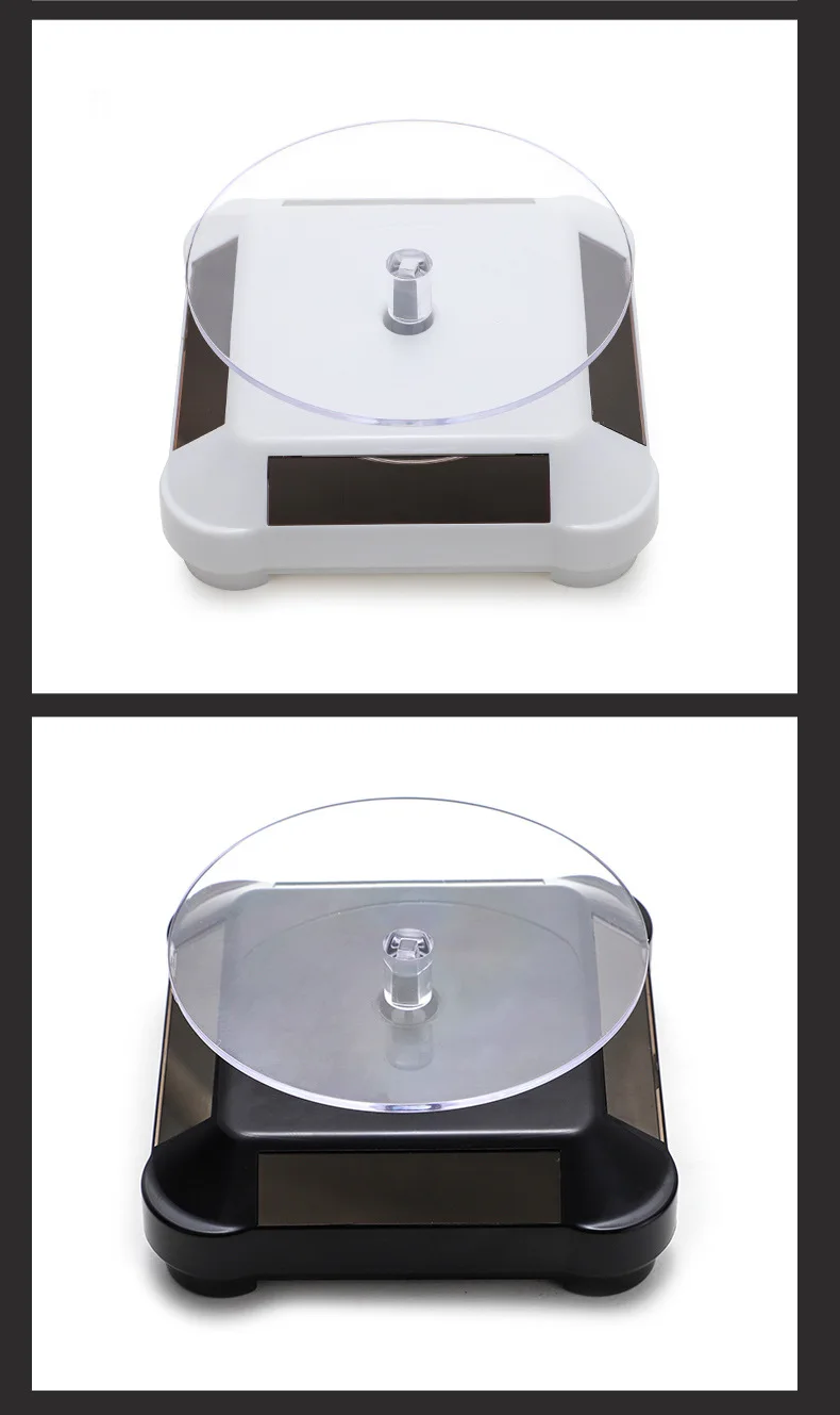 Solar Showcase 360 Automatic Rotating Turntable Jewelry Organizer Jade Ware Necklace Bracelet Watch Phone Display Stand