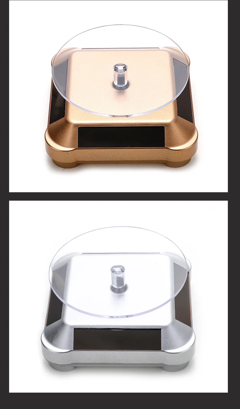 Solar Showcase 360 Automatic Rotating Turntable Jewelry Organizer Jade Ware Necklace Bracelet Watch Phone Display Stand