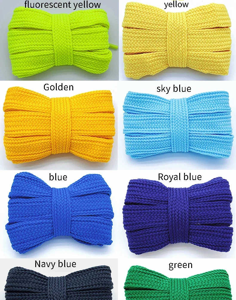 2CM Width Flat Shoelaces Casual Sneakers Classic Shoelace Teenis Shoe Laces for Woman Man 100/120/140/160CM Shoes Accessories